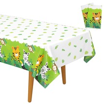 2 Pack Safari Tablecloths, 54&quot; X 108&quot;, Cute Jungle Table Cloth With Pr - £11.38 GBP