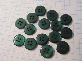 Vintage lot of Sewing Buttons - Large Mix of Pearlized Green&#39;s - £7.86 GBP