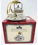 Kurt Adler Downton Abbey Silver Tea Set Christmas Ornament Teapot 2014 - £30.67 GBP