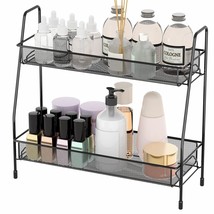 Spice Rack Organizer For Countertop, 2 Tier Bathroom Shelf, Desktop Make... - £26.49 GBP