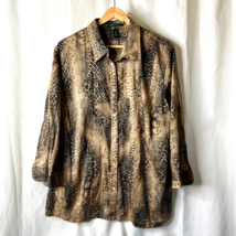 Ralph Lauren Womens Snake Skin Print Shirt Top Blouse Sz 2X Plus Size - $16.55