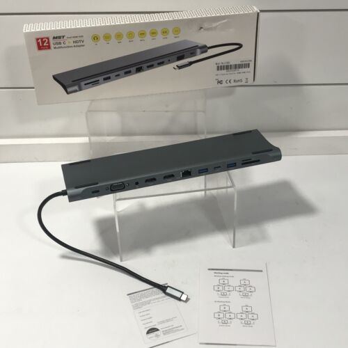 Primary image for MST 12 PORTS DUAL HDMI HUB USB C HDTV MULTI-FUNCTION ADAPTER MODEL NO:C12H01