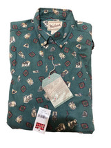 Woolrich Mens Shirt M Long Sleeve Button Up backpacks and compass print NWT - £14.50 GBP