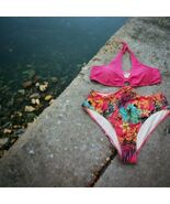 Shein 4X Hot Pink Tropical Floral Swimsuit On... - $29.16 CAD