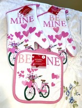 Be Mine Pink Be Mine Set Of 4 Potholders Valentine&#39;s Day - £14.26 GBP