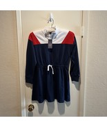 Tommy Hilfiger Flag Colorblock Tshirt Dress Youth Large 12/14 Navy Red W... - $39.55