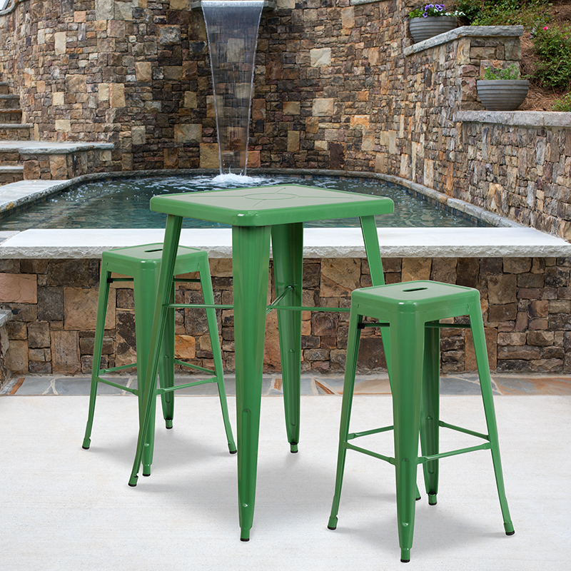 23.75SQ Green Metal Bar Set CH-31330B-2-30SQ-GN-GG