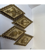 VTG Homco Dart IND Wall Decor Gold Baroque Plaque Hollywood Regency Set ... - $39.59
