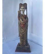 ESTATE SALE VINTAGE STATUE OF A WOMEN MAID PLAYING A LUTE 20 INCHS TALL - $126.99 CAD
