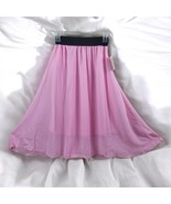 LuLaRoe Lola Skirt Womans XXS Pink Black Waist A-Line Sheer Lined Midi F... - $16.82