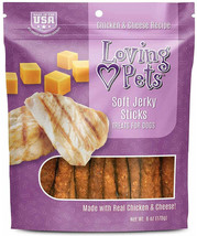 Loving Pets Soft Jerky Sticks Cheese Flavor - Premium, USA-Made Dog Treats - £7.03 GBP