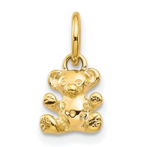 14K Yellow Gold Teddy Bear Pendant Charm Jewelry 12mm x 8mm - £50.57 GBP
