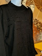 NEW - Koret Women&#39;s Black Sweater Designer Top 3/4 Sleeve Size 1X (16-18) - £37.41 GBP