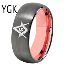 Wedding Jewelry For Lovers 4MM/6MM/8MM Men&#39;s Gunmetal With Rose Gold Tungsten Ri - £29.16 GBP