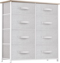 Yitahome Light Grey Fabric Dresser For Bedroom, Tall Dresser With 8 Drawers, - £51.94 GBP