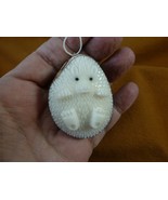 (TNE-HED-636a) Hedgehog hanging on string TAGUA NUT figurine hedgehogs - £18.57 GBP