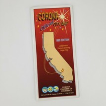 1990 Corona Official City Map Chamber of Commerce Southern California Ca Folding - £7.80 GBP