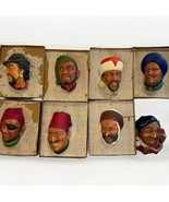 Vintage Bossons Chalkware heads Plaques Middle Eastern Men Heads 8  figures - $163.71