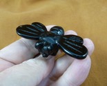 (Y-BEE-715) little Black onyx HONEY BEE BUMBLE figurine gemstone I love ... - $23.36