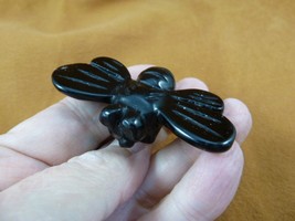 (Y-BEE-715) little Black onyx HONEY BEE BUMBLE figurine gemstone I love ... - £18.37 GBP