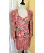 Vintage VICTOR COSTA for NAHDREE Textured Pink Watercolor 1980s Skirt Su... - $127.30