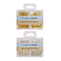 2 Lot Crafter&#39;s Square Earring Findings Jewelry Making  Gold or Silver C... - $15.99