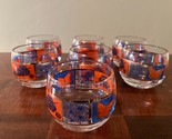 Set of 8: 1950s CERA Glasses, Glassware, Roly Poly, Butterflies, Leaves, Gold - $57.22