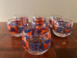 Set of 8: 1950s CERA Glasses, Glassware, Roly Poly, Butterflies, Leaves,... - $67.32