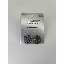 Sugarfix by Baublebar Globetrotter Stud Earrings Gold Tone Blue Crystals Green - £7.83 GBP