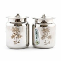 Stainless Steel Small Coconut Laser Ghee Pot 200ml -2 Pack - £25.09 GBP