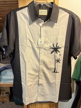 Unbranded Men’s XXL White Black Striped SS Button Down Polyester Hawaiia... - $29.20