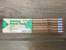 12 Vintage EBERHARD FABER American Naturals Pencils No 2 HB 100% Wood NOS - $14.80