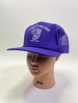 Vintage Lost Anglers Bass Club Trucker Hat Rope Brim Snapback Purple San... - £19.65 GBP