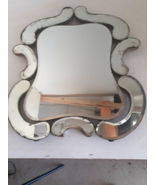 Rare 1950s Art Deco Murano Beveled Glass Mirror, Free Standing, 20&quot;t - £146.05 GBP