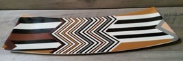 MISSONI Chevron Stripe Ceramic Platter Tray Serving Trinket Dish 15 x 4 Brown - £18.01 GBP