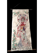 Vintage Asian Japanese Geisha Girl Needlepoint Finished Wall Hanging Art... - €85,50 EUR