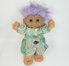 Vintage 1991 Ace Novelty Treasure Trolls Purple Gem Stuffed Animal Plush Toy - £29.36 GBP