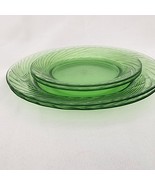 ♻️ Pyrex Festiva Spring Green Swirl Rim Glass 2-Dinner And 2-Salad Plate... - $76.56 CAD