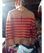 Velvet Heart Dailylook Womans Turtle-Neck Striped Sweatshirt Sz M 9081ARE - $23.30 CAD
