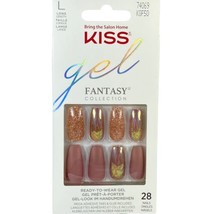 NEW Kiss Nails Gel Fantasy Press or Glue Manicure Long Gel Coffin Brown Holo - £12.41 GBP