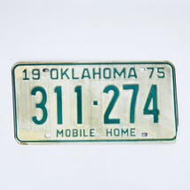 1975 United States Oklahoma Base Mobile Home License Plate 311-274 - £14.62 GBP