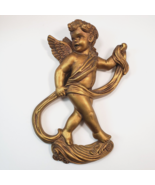 Universal Statuary Chicago Antique Gold Resin Cherub Angel Wall Hanging ... - £22.66 GBP
