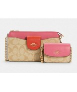COACH Colorblock Signature Poppy Crossbody Mini Chain Wallet NWT C4215 c... - $219.42 CAD