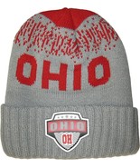 Ohio Rubber Patch Ribbed Winter Knit Pom Beanie (Red/Gray No Pom Pom) - $27.28 CAD