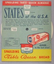 Spaulding Table Queen Bread Advertizing - Information Wheel of The State... - $11.30