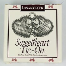 Longaberger basket Tie On Pewter metal SWEETHEART 1997 Vintage NEW Made ... - $9.74