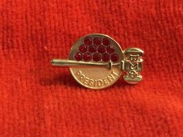 Beta Sigma Phi Jeweled Presidents Pin Masters Red Stones - $9.98