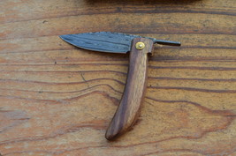 Vintage Damascus Handmade Folding Knife 5011 - £35.35 GBP