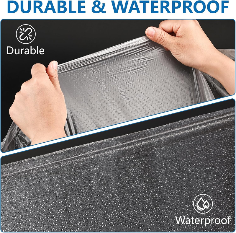 8 Pack Plastic Drop Cloth, 9 X 12 Feet Plastic Sheeting, Painter'S Sheeting & Ta Item image 4