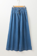 Dusk Blue Mineral Wash Button Fly Waist Wide Leg Jeans - $28.94